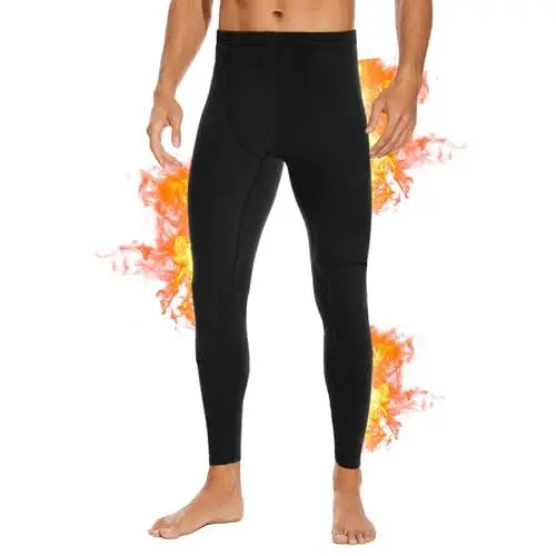 Produktbild: SIMIYA Lange Unterhosen Herren, Extra Warm Thermounterhose Gefütterte Unterhosen Männer Lang, Thermo Leggings Thermoleggings Winter(1 x Schwarz,XXL)