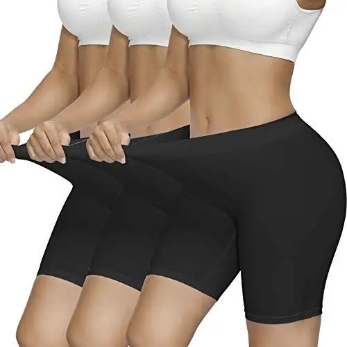 Produktbild: SIMIYA Radlerhose Damen, Kurze Leggings Sporthose High Waist Unterhosen Boxershorts Hotpants Sportshorts, Kurz Hose Unter Kleid (Schwarz-3er Pack, M)