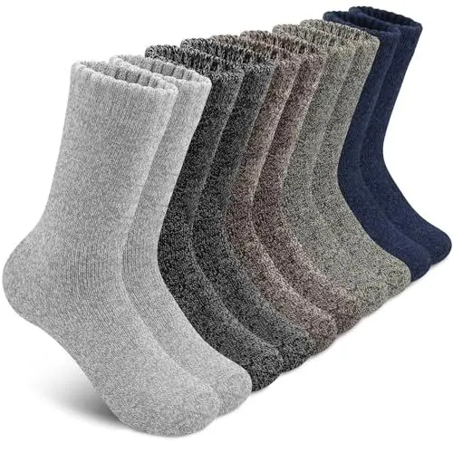 Produktbild: SIMIYA Socken Herren,5 Paar Thermosocken Herren Wintersocken Herren Atmungsaktiv Wollsocken Herren Dicke Socken Herren,Wandersocken Wolle Warm für Wandern, Sports Zuhause, Freizeit,Eu-Größe 38-45