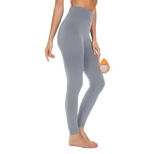 Produktbild: SIMIYA Thermo Leggings Damen GefüTtert - High Waist Thermohose Damen Bequeme Winter Thermoleggins Weich und Atmungsaktiv Lange Unterhose für Damen(Grau,S-M)