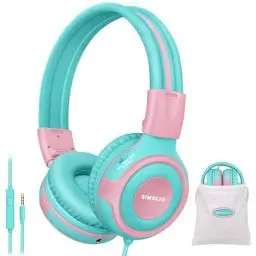 Produktbild: SIMOLIO Kopfhörer mit eingebautem Mic, Wiired Headphones mit Lautstärkebegrenzung, Share Port, Kabelheadset für Schule/Reisen