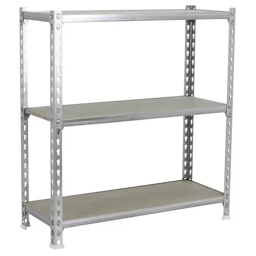 Produktbild: Simonrack Schwerlastregal, Lagerregal, 100x100x50 cm, Metallregal, Kellerregal, Biegestelle 150 kg, 3 Holzfachböden, Verzinkt/Holz - Maderclick