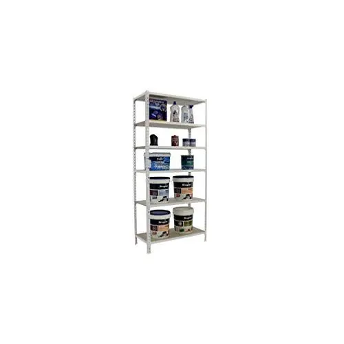 Produktbild: Simonrack Schwerlastregal, Lagerregal, 250x110x30 cm, Metallregal, Kellerregal, Biegestelle 200 kg, 6 Holzfachböden, Weiss/Holz - Maderclick
