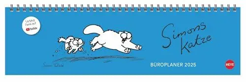 Produktbild: Simons Katze Büroplaner 2025: Kultiger Tischkalender für den Arbeitsplatz. Lustiger Spiral-Kalender für Simons Cat-Fans. Wochenplaner 2025 quer. (Tisch-Querplaner Heye)