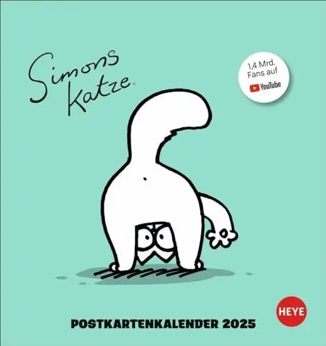 Produktbild: Simons Katze Postkartenkalender 2025: Der Katzen-Kalender für alle Fans von Simon's Cat. Ein Kalender mit Postkarten zum Sammeln und Verschicken mit ... frechen Samtpfote (Postkartenkalender Heye)