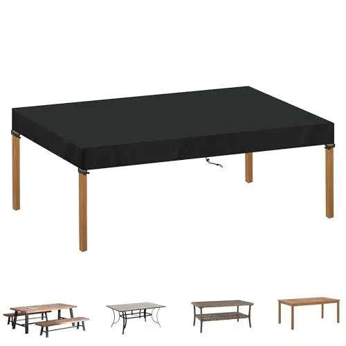 Produktbild: SIMPHAUS Abdeckplane Gartentisch 200x100x15cm Abdeckhaube Gartentisch Abdeckhaube für Tischplatte Abdeckung Outdoor Wetterfest Tischabdeckung Wasserdicht Winddicht UV-Beständiges 420D Oxford Gewebe