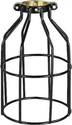 Produktbild: Simple Deluxe 1-Stück Verstellbare Hängeleuchte Hängelampe Lampenschirm Klammer auf Metall Lampenschutz Käfig für Hängeleuchte, Vintag Lamp Shade Bauernhaus-Lampen Retro-Lampenschirm,Schwarz