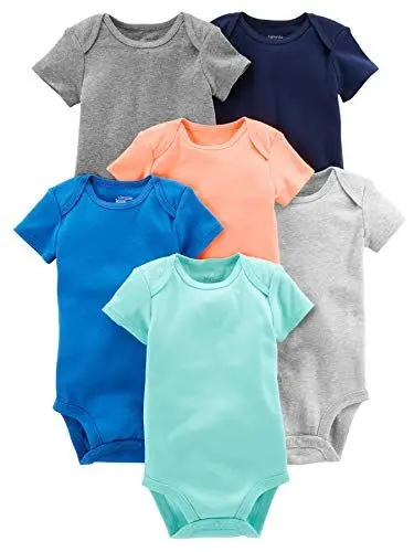 Produktbild: Simple Joys by Carter's Baby Jungen Kurzärmeliger Body, 6er-Pack, Blau/Orange/Minzgrün, Frühchen