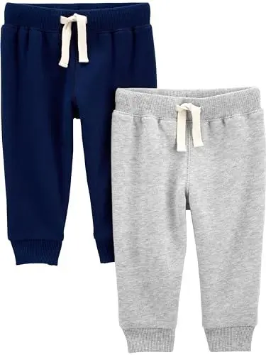 Produktbild: Simple Joys by Carter's Jungen 2-Pack Pull on Fleece Pants, Grau Meliert/Marineblau, 3 Jahre (2er Pack)