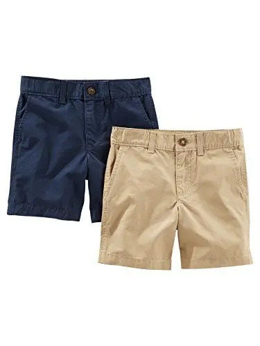 Produktbild: Simple Joys by Carter's Jungen Flat Front, Pack of 2 Shorts, Helles Khakibraun/Marineblau, 2 Jahre (2er Pack)