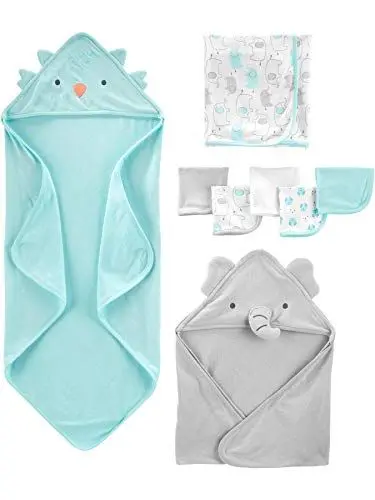 Produktbild: Simple Joys by Carter's Unisex Baby 8-teiliges Handtuch- und Waschlappen-Set, Aquablau/Grau, Einheitsgröße