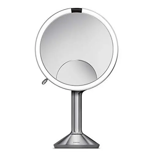 Produktbild: simplehuman, 20cm Sensorspiegel trio, 1x, 5x und 10x Vergrößerung, gebürsteter Edelstahl, 5 Jahre Garantie