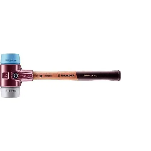 Produktbild: Simplex Schonhammer, TPE-soft / TPE-mid·· mit Tempergussgehäuse und hochwertigem Holzstiel | D=60 mm | 3013.060