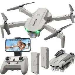 Produktbild: SIMREX X800 Drohne mit 1080 HD Kamera, WiFi FPV Live Video, 6-Achsen RC Quadcopter, Headless-Modus, Optische Flusspositionierung, Ein-Tasten-Start, 2 modulares, mit 360°Flip für Einsteiger, Grau