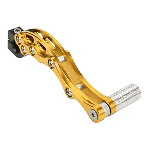 Produktbild: simson gold eloxiert,Tbest simson kickstarter,Motorradzubehör Kickstarter Scooter 50ccm Fußschalter Kickstarter Starthebel Hochfeste Aluminiumlegierung Universalzubehör für Motorräder (Gold)