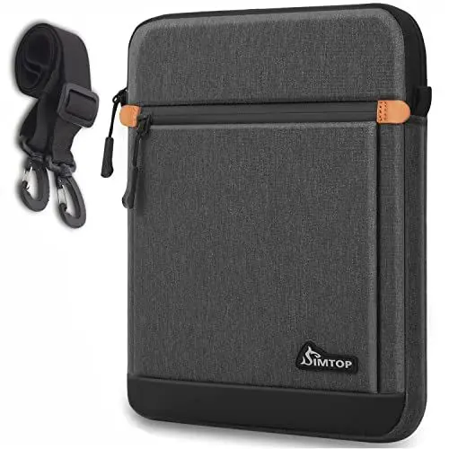 Produktbild: SIMTOP 12.9 Zoll Tablet Tasche Hülle,Arbeitstasche Herren Kompatibel Kompatibel mit iPad Pro 12.9 M2 2023-2018,Herrentasche zum Umhängen aus Polyester,Umhängetasche Herren,Dunkelgrau