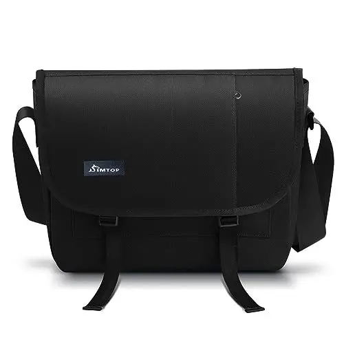 Produktbild: SIMTOP Tablet Tasche Umhängetasche Herren Studententasche Bag Tasche Messenger Bag mit Gepolstertem Schultasche für Arbeit,Schule,Business Outdoor Büro Uni Reise Schwarz
