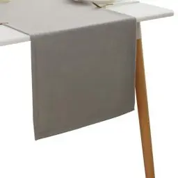 Produktbild: Simurq Tischläufer Leinenoptik -Lotuseffekt | Wasserabweisende & Abwaschbare tischläufer modern |Pflegeleicht & fleckenabweisend | tischläufer grau -Table Runner Tischband (Farbe: Hellgrau, 30x120 cm)