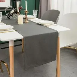 Produktbild: Simurq Tischläufer Modern | Tischläufer Abwaschbar – Wasserabweisend - Lotuseffekt | Tischläufer Outdoor - Pflegeleicht | Tischläufer Anthrazit | Table Runner Tischband (Anthrazit, 30x120 cm)