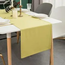 Produktbild: Simurq Tischläufer Modern | Tischläufer Abwaschbar – Wasserabweisend - Lotuseffekt | Tischläufer Outdoor - Pflegeleicht | Tischläufer Grün | Table Runner Tischband (Grün (Pistazien), 30x120 cm)