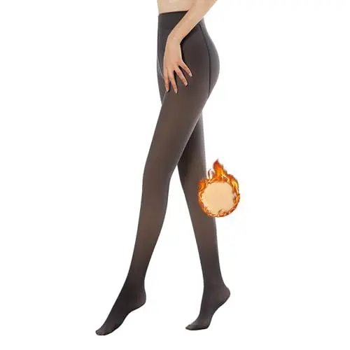 Produktbild: SIMYJOY Thermostrumpfhosen Damen, Fleece Gefütterte Thermo Strumpfhosen Damen Winter Thermo Leggings Damen Fake Transparent Strumpfhose, Schwarzer Voller Fuß-230G