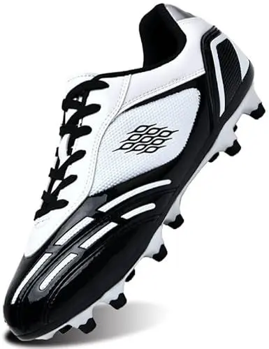 Produktbild: SIN0ES C26028 Fußballschuhe Kinder Jungen Fußballschuhe Mädchen Fussball Schuhe Unisex Halle Trainingsschuhe Sportschueh für Outdo Weiß Schwarz Gr.39