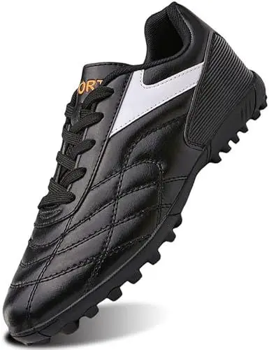 Produktbild: SIN0ES C861300 Fußballschuh für Herren und Kinder, Fußballschuhe, Fußgewölbeunterstützung, Performance-Futsal-Sneaker Schwarz Weiß Gr.45