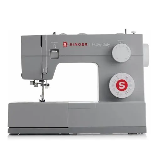 Produktbild: Singer Heavy Duty 4432 Nähmaschine Mechanisch, 32 Stiche, Leistungsstarker Motor, Automatisches Knopfloch, Automatischer Nadeleinfädler, Edelstahl-Nähplatte