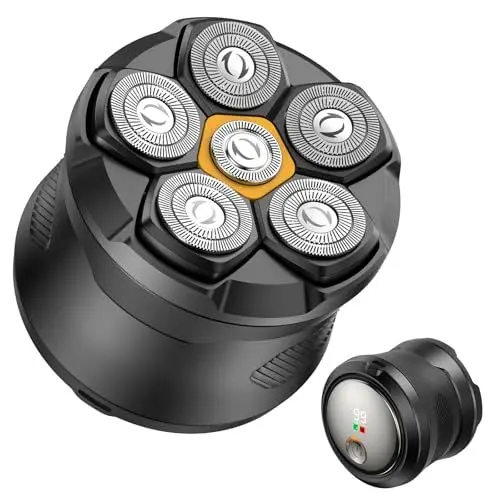 Produktbild: Singhere Glatzen Rasierer Herren, Wiederaufladbarer Kabelloser Skull Shaver, Nass- und Trocken Glatzenrasierer, Elektrischer 6d-Rasierer mit Flexiblem Kopf und Magnetischem Klingenkopf
