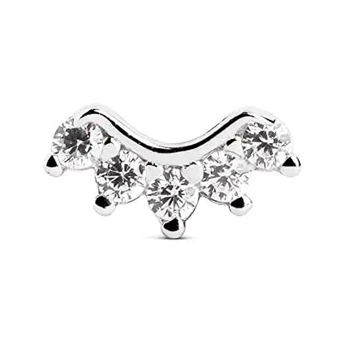 Produktbild: SINGULARU - Einzelner Ohrring Mini 5 Sparks. Sterlingsilber mit Rhodium-Beschichtung. Schmuck für Damen
