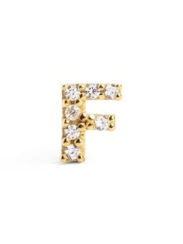 Produktbild: SINGULARU - Einzelner Ohrring Letter Sparks. Sterlingsilber mit 18 kt Goldbeschichtung. Schmuck für Damen. Buchstabe F