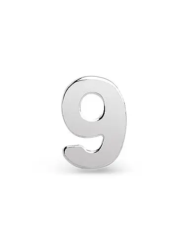 Produktbild: SINGULARU - Einzelner Ohrring Number 9. Sterlingsilber mit Rhodium-Beschichtung. Schmuck für Damen