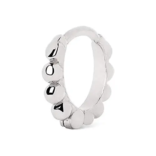 Produktbild: SINGULARU - Einzelner Creolen-Ohrring Pebbles S. Sterlingsilber mit Rhodium-Beschichtung. Schmuck für Damen