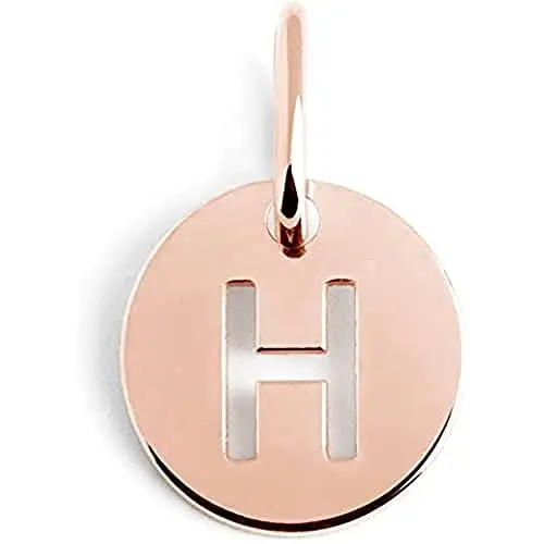 Produktbild: SINGULARU - Mini Medallion Letter. Sterlingsilber mit 18 Kt Rosévergoldung. Schmuck für Damen. Buchstabe T.