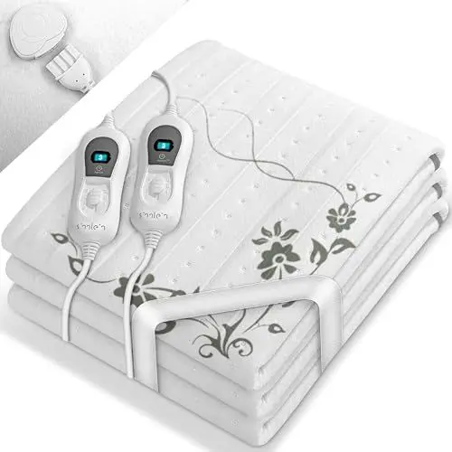 Produktbild: sinnlein Doppel-Wärmeunterbett 160x140cm mit Abschaltautomatik und 2 Temperaturzonen | Heizdecke mit 3 Temperaturstufen | Wärmebettunterlage fürs Bett | Wärmedecke aus weichem Vlies