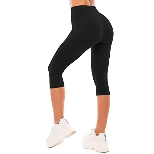 Produktbild: SINOPHANT Leggings Damen 3/4 High Waist Elastische Blickdicht Große Größen Leggins (#1er Pack Schwarz, XXL)