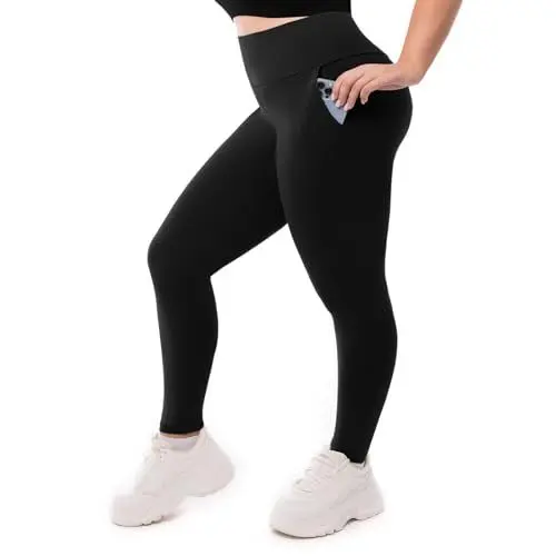 Produktbild: SINOPHANT Leggings Damen High Waist, Blickdicht Schwarze Leggings Große Größen mit Taschen Damen 4XL
