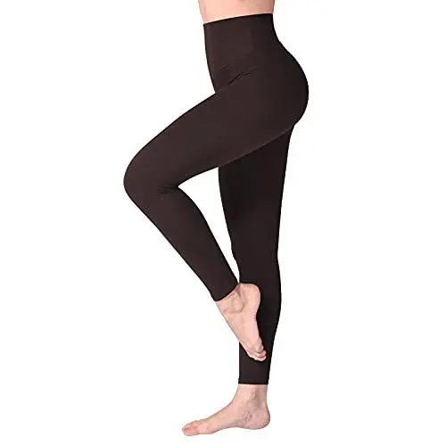 Produktbild: SINOPHANT Leggings Damen High Waist - Blickdicht Leggins mit Bauchkontrolle für Sport Yoga Gym(1 Braun,L-XL)