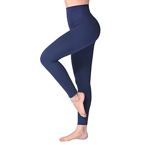 Produktbild: SINOPHANT Leggings Damen High Waist - Blickdicht Leggins mit Bauchkontrolle für Sport Yoga Gym(1 Schwarzblau,L-XL)