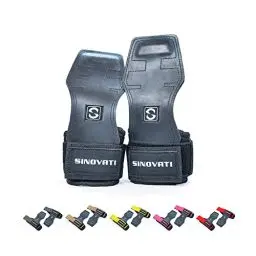 Produktbild: SINOVATI Zughilfen Krafttraining Lifting Straps | Fitness Zughilfen Crossfit Grips für Kraftsport Bodybuilding und Crossfit | Grip Pads Fitness mit 7mm Handgelenkpolster, Schwarz S