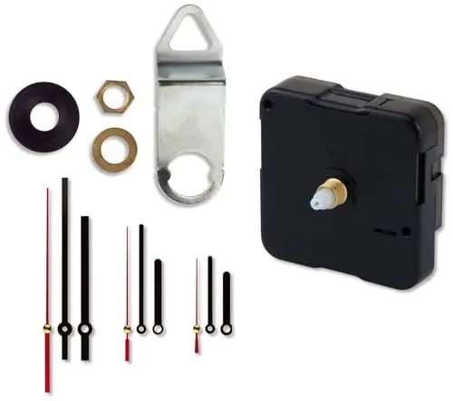 Produktbild: Sintron Premium Quarz Uhrwerk mit 3X Zeigersatz Zeiger Uhr Wanduhr DEKO Bastler Ersatz, Schwarz,