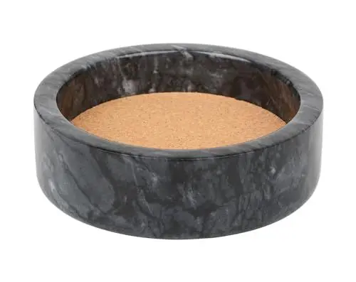Produktbild: SIPARUI Marmor-Weinflaschen-Untersetzer mit saugfähigem Kork-Abstandshalter für Weinuntersetzer, Champagnerflaschen, Untersetzer, Schmuck-Organizer (schwarz)