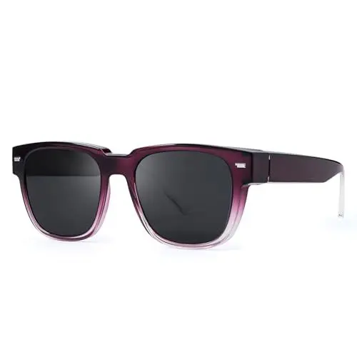 Produktbild: SIPHEW Polarisierte Überzieh-Sonnenbrille mit UV400 Schutz, für Herren Damen, Überbrille für Brillenträger - Breite quadratische Form über normale brille