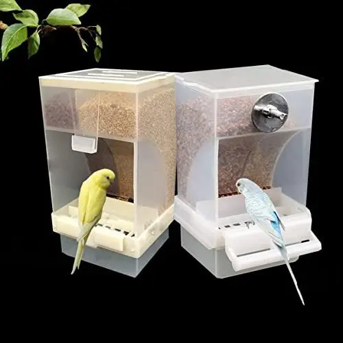 Produktbild: Sipiris Automatischer Futterspender für Vögel 2PCS Futterspender Vögel Futterautomat Vogelkäfig Automatischer Futterspender Vogel für Wellensittiche Kanarienvögel Lebensmittelbehälter (425g＋270g)