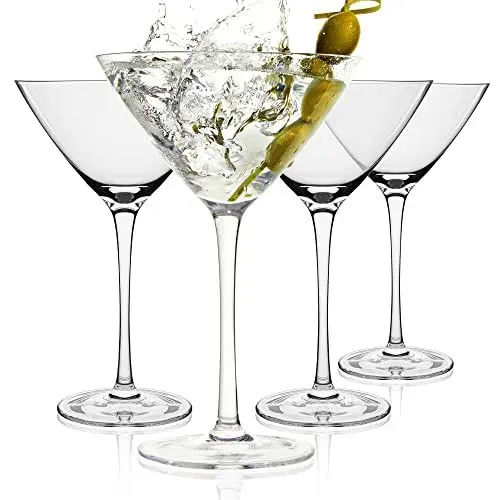 Produktbild: Sipour Martini-Gläser 4er-Set 27 cl – bruchsicher & elegantes Design – Gläser-Set Cocktailgläser Cocktailglas Martinigläser Longdrinkgläser Partygläser – Barkeeper-Set Bar-Zubehö