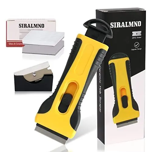 Produktbild: SIRALMNO Ceranfeldschaber,Herd Glasschaber mit 25pcs Klingen,küchenschaber&glasschaber für Fenster, Farbe, Tapete, Glas, Backofen Herdplatte Kochfeld(Total 27PCS)