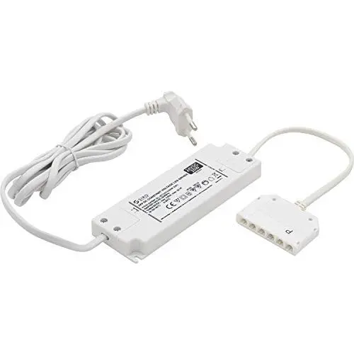 Produktbild: SIRO LED Netzgerät NG53, Netzteil mit Überlastschutz und Kurzschlussschutz, LED Trafo 24V 20W mit 6-fach Verteiler, Kunststoff hellgrau