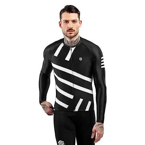 Produktbild: SIROKO - Langärmeliges Radtrikot M2 Leader - L - Schwarz/Weiß