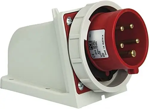 Produktbild: SIROX® CEE-Wandgerätestecker IP 67, 5-polig, 400 V, 6 h Stromstärke 16 A, Phasenwender nein, vernickelte Kontakte nein