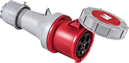 Produktbild: Sirox IP67 CEE-Kupplung IP 67, 5-polig, 400 V, 6 h Stromstärke 63 A, vernickelte Kontakte ja, Pilotkontakt Nein, rot, klein
